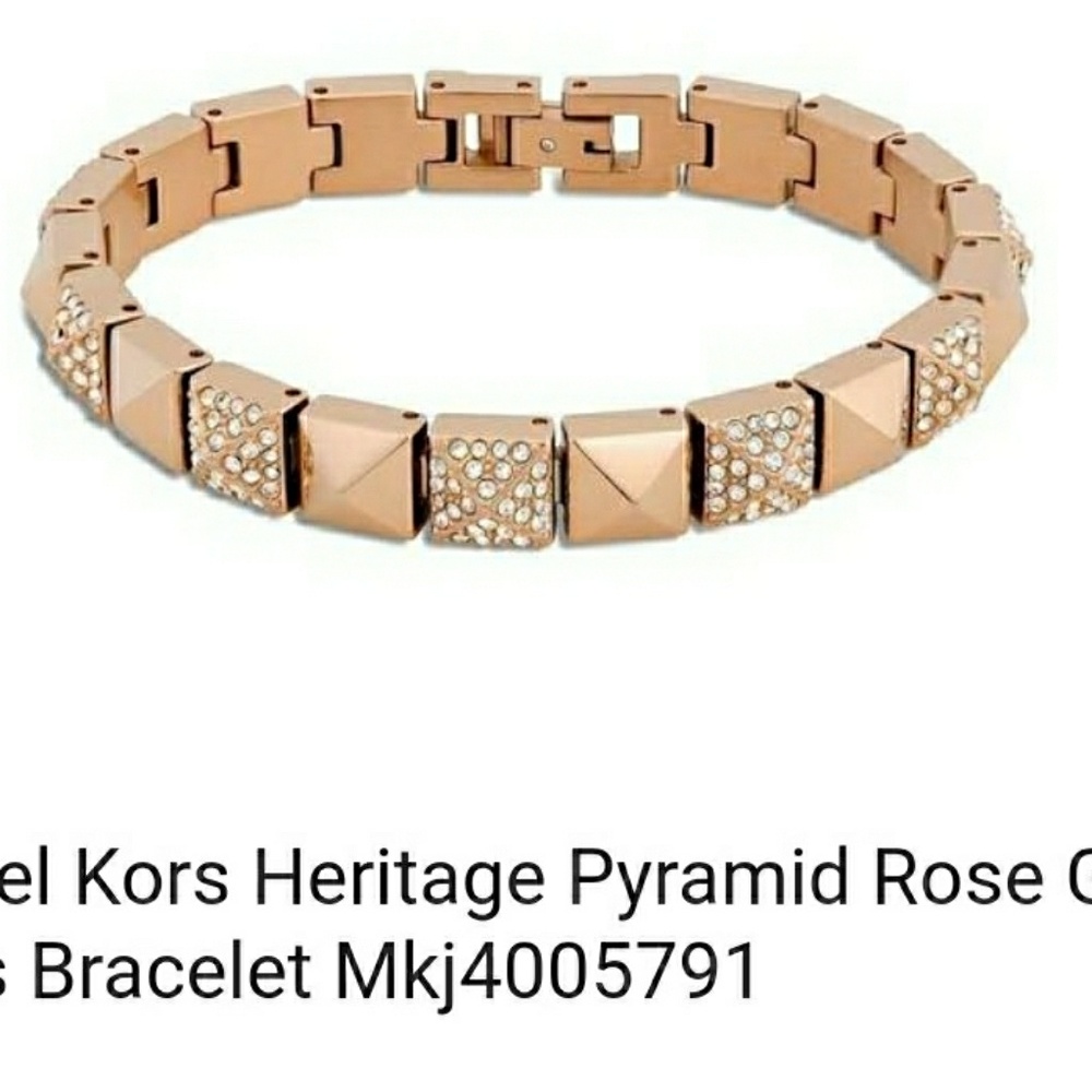 Michael Kors Heritage Pyramid Rose Gold Link Brace